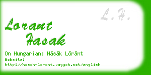 lorant hasak business card